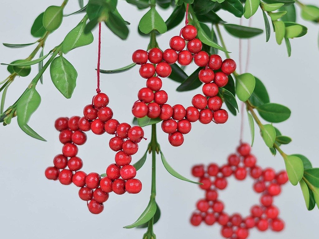 16-strahlig anthrazit-silberweiss Weihnachtsschmuck Perlenstern 